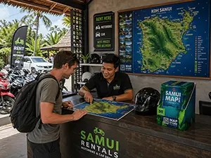 Map for motorbike rental / Map for car rental